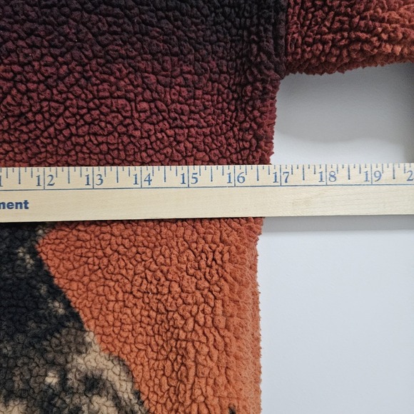 Abercrombie Kids Hoodie 7/8 Black Sunset Howling Wolf Sherpa Quarter Zip Fleece - Picture 7 of 9